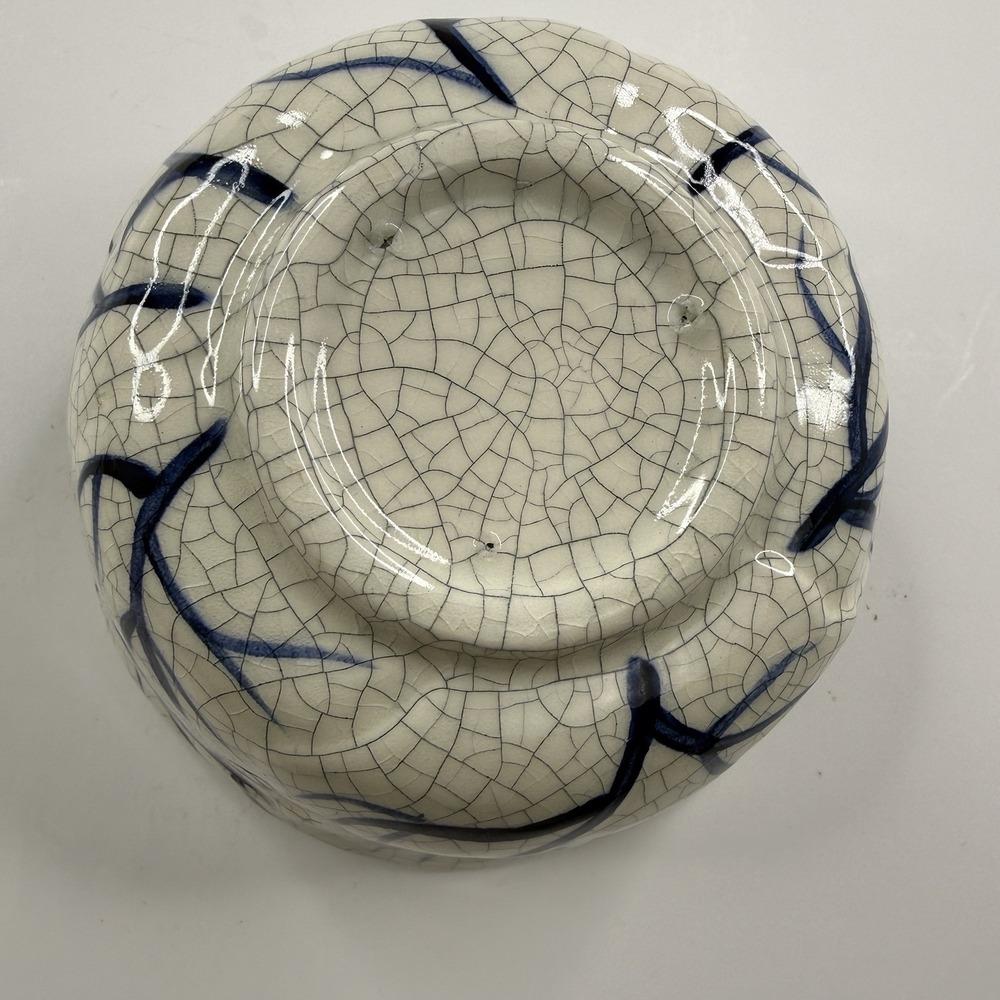 Dedham Pottery Rabbit Chip & Dip Set The Potting Shed Blue White Crackle Glaze‎ - Picture 13 of 16